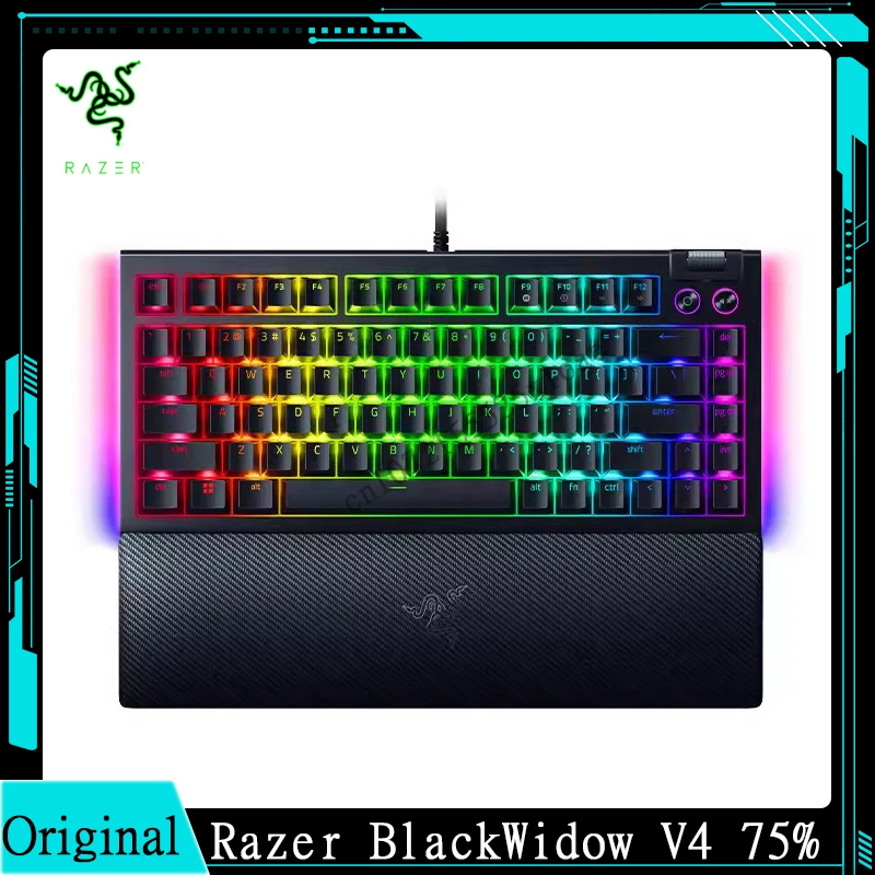 Razer BlackWidow V4 75% Mechanical Gaming Keyboard, US Layout, Wired, White