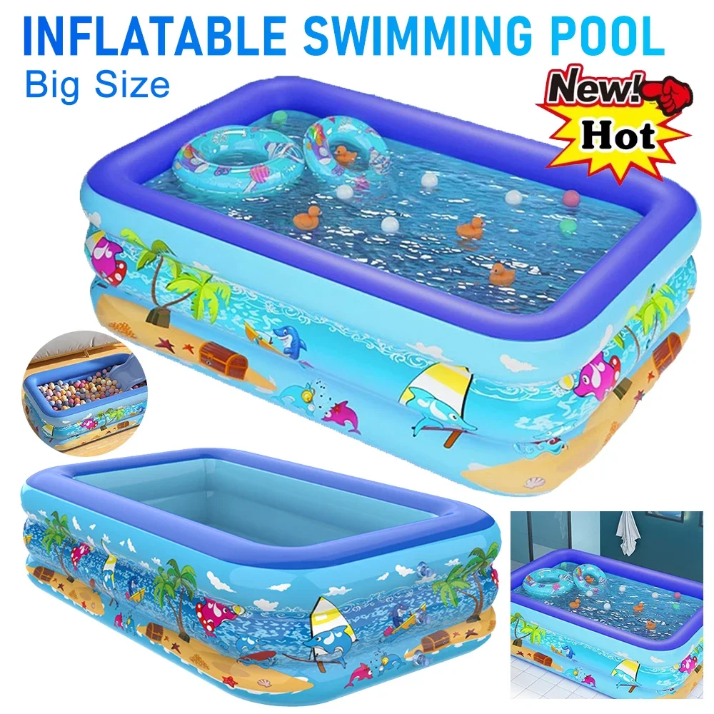 Inflatable Swimming Pool PVC Baby Bathtub Cartoon Pattern For Toddler Kids
