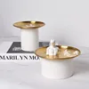 Cosmetics Keys Tray Fruit Plate Storage Box Desktop Sundries Tank with Metal Cover Pantry Organizer Snacks Dishes Home Decor 1