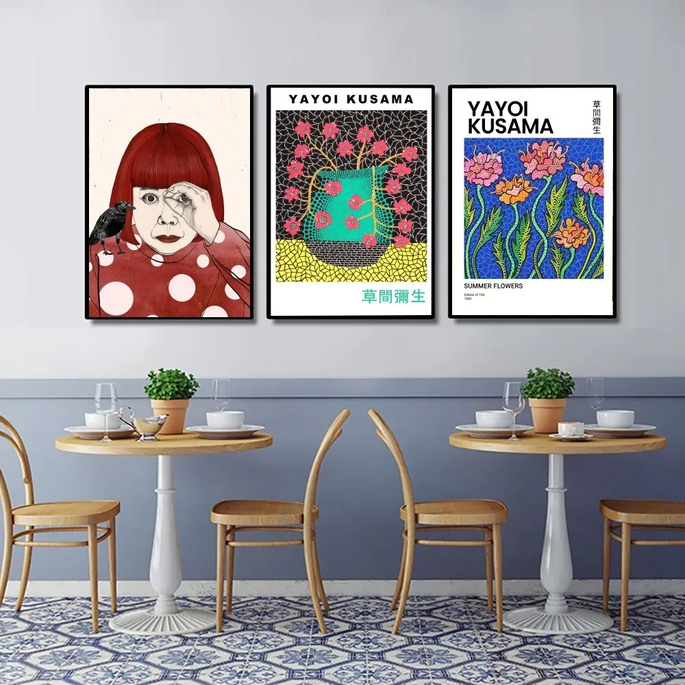 Yayoi Kusama Poster Kraft Club Bar Paper Vintage Poster Wall Art Painting Bedroom Study Stickers