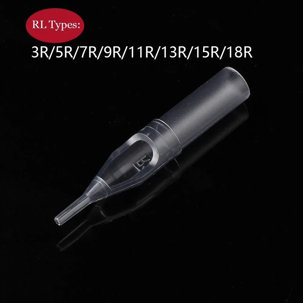 50Pcs/box Disposable 3/5/7/9/11/14/18DT/RT Transparent Tattoo Needle Plastic Tips Kit Tattoo Machine Sterile Nozzle Tatto Supply