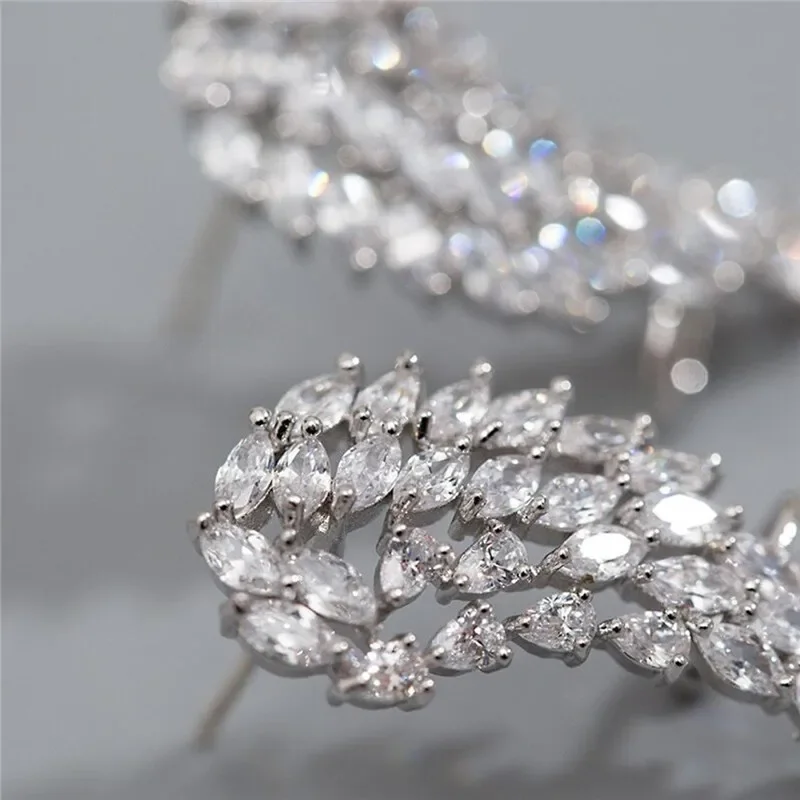 

New Bling Wing Shaped Stud Earrings for Women Full CZ Dazzling Lady's Engagement Wedding Party Fashion Accessories 2023