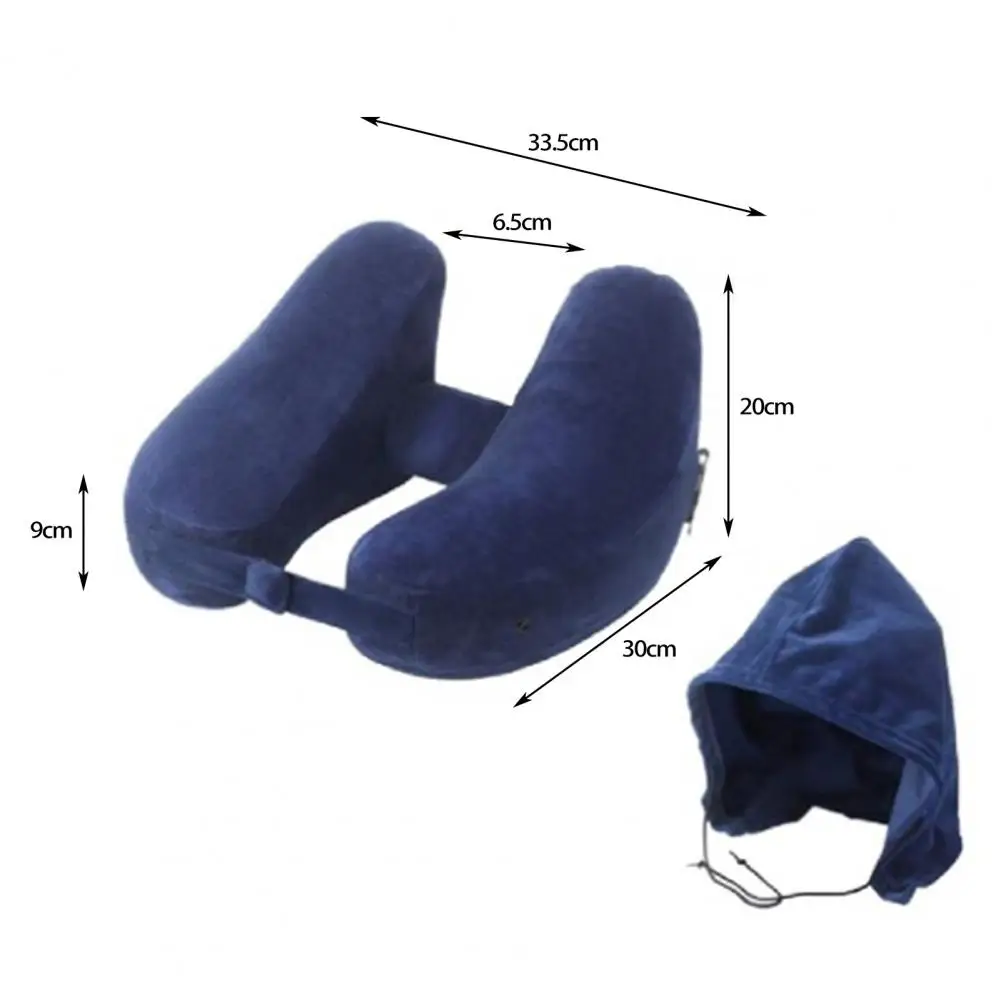 Inflatable Neck Pillow With Patent Valve Phone Storage H shaped Neck Aeroplane Car Neck Rest Cushion Travel Supplies 6