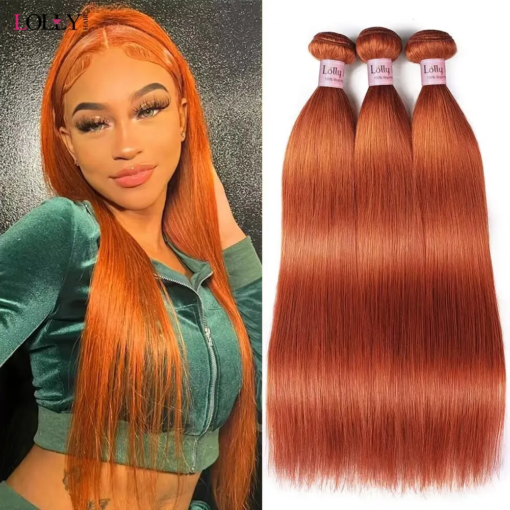 

Ginger Straight Bundles Human Hair Orange Brazilian Hair Weave Bundles Hair Extension 1 3 4 Pieces Straight Human Hair Bundles