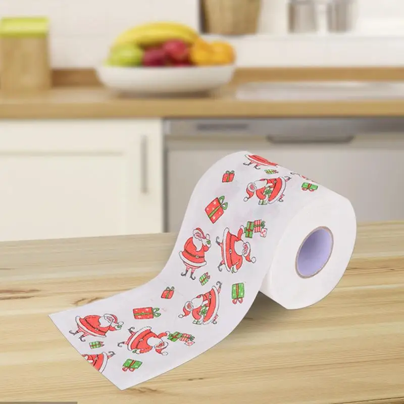 Christmas Bathroom Fun Toilet Paper Creative Christmas Design Delightful Experience Restaurant Xmas Decor Cute Xmas Tissue Roll