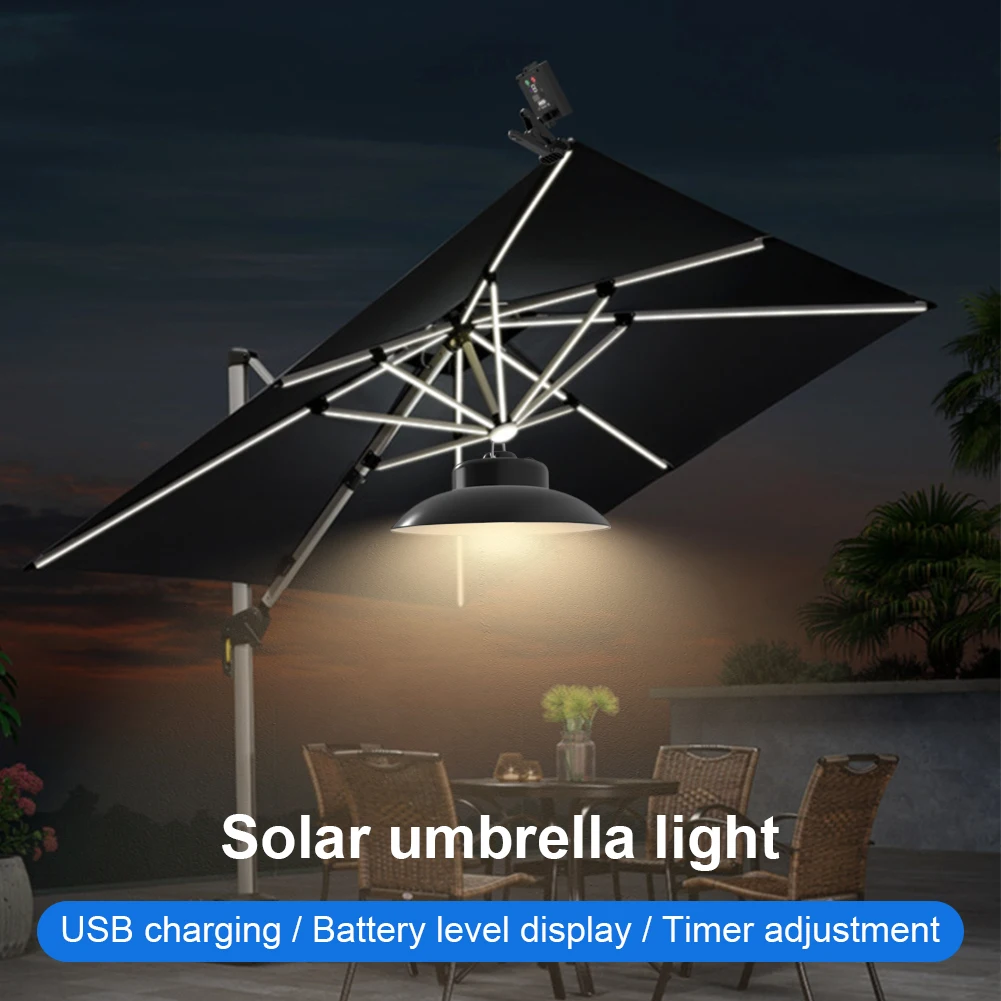 1/2PCS Solar Patio Umbrella Lights for Parasol Beach 3 Brightness Modes for Garden Camping Tents Indoor Outdoor Lighting patio umbrella lights