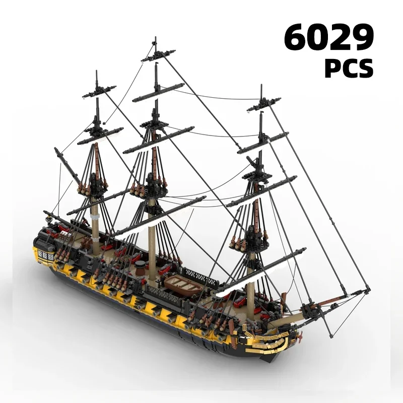 HMS 로물루스 MOC 영국 및 영국 프리게이트 브릭 세트, 로얄 해군 군함 모델, 해군 전체 조작 선박 건물 블록 키트 장난감