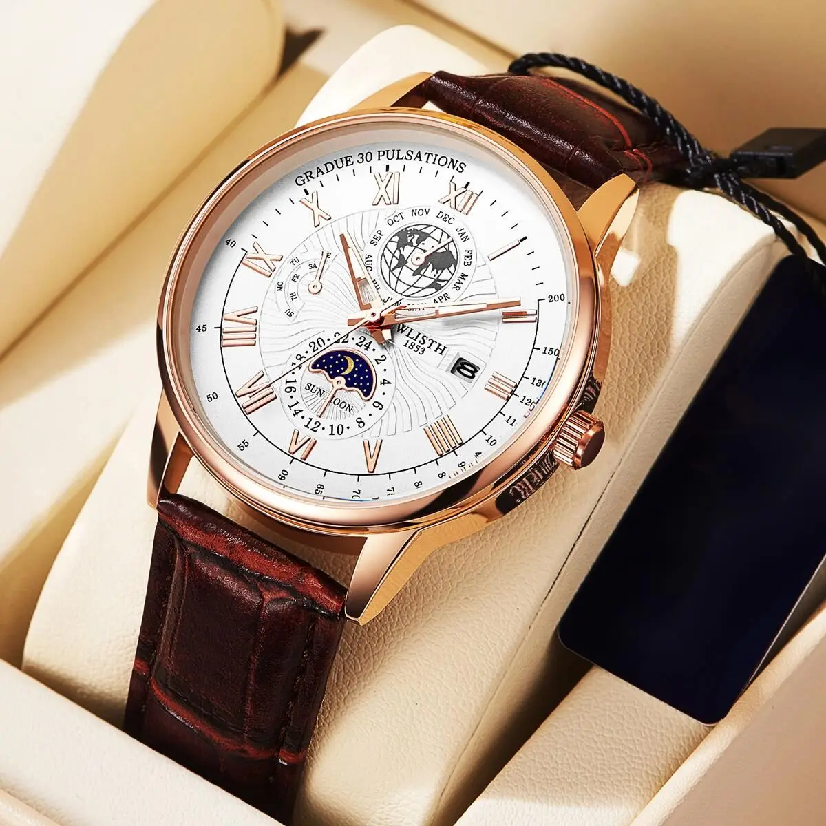 2023 New Hot Selling Wallace Casual Fashion Style Men's Watch Waterproof Business Belt Quartz Watch Men's Watch_voghion.com