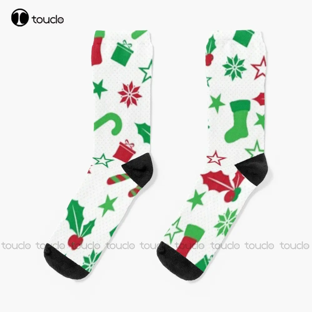 

Рождественские пижамы с рисунком для семьи, разноцветные Персонализированные носки унисекс для взрослых и подростков