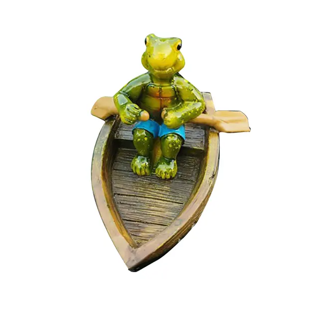 Hal Tank Íróasztal Díszbéka Teknőskert Úszó Állati Szobor Kültéri Dekoratív Reális Kerti Tó Aranyos Otthon - Image 6