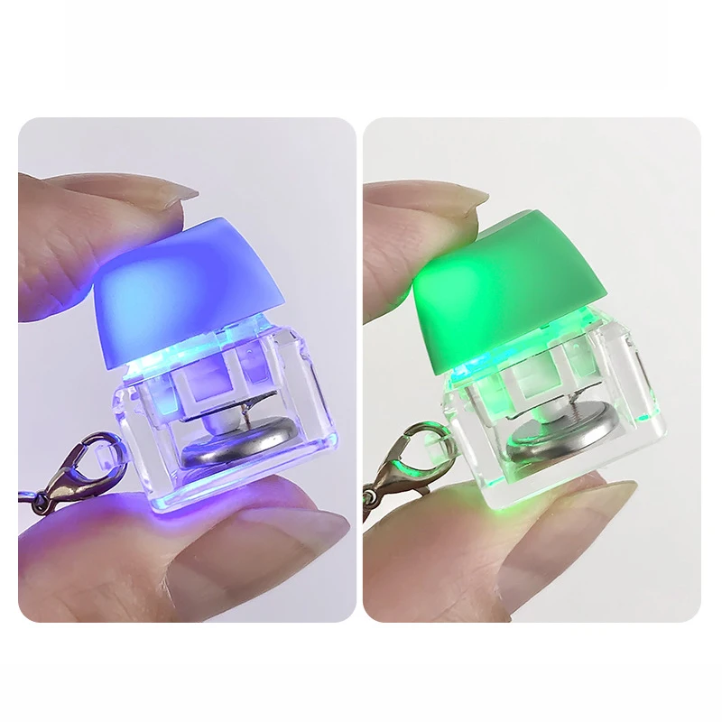 Funny Glowing Keyboard Toy Finger Keyboard Caps Toy Party Stress Relief DIY Fidget Button Keycap Fidget Keychain Toys