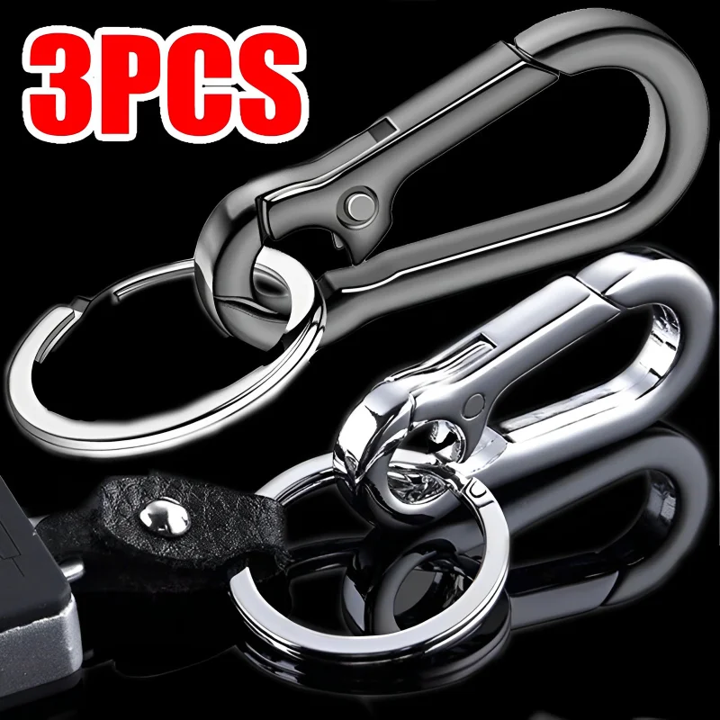 

3pcs Anti-rust Metal Car Keyring Holder Keychain Women Men Zinc Alloy Keyring Keyfob Simple Pendant Car Interior Accessories