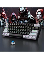 60% Wired Gaming Mechanical Keyboard RGB Backlit Ultra Compact Mini Layout for PC/Mac Gamers And Typists Easy Travel Design 1