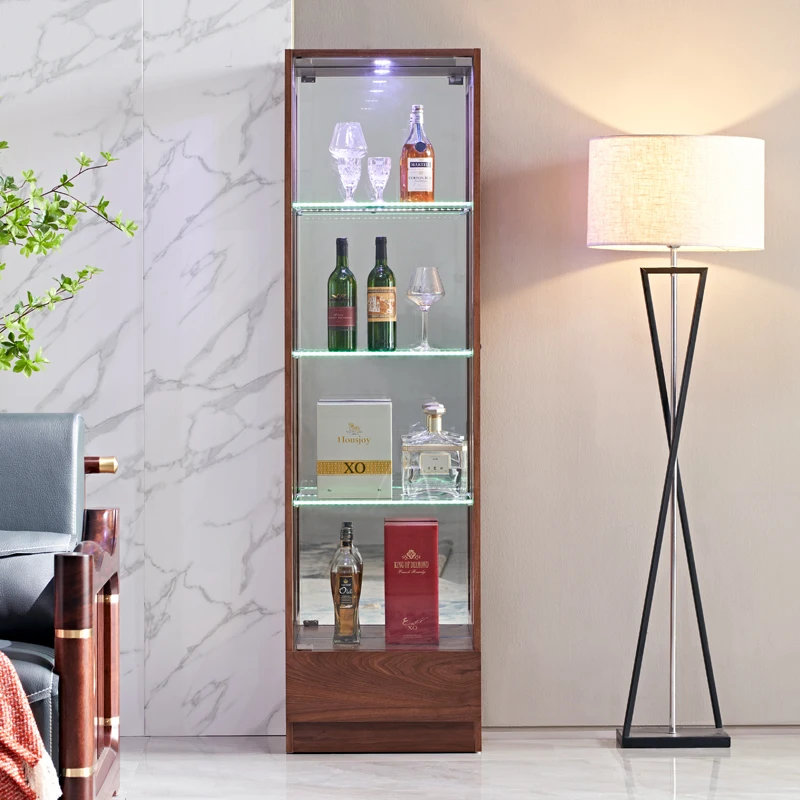 

Wine cabinet Modern simple living room Single door lockable wine cabinet Display cabinet Glass wine cabinet Storage decoration c