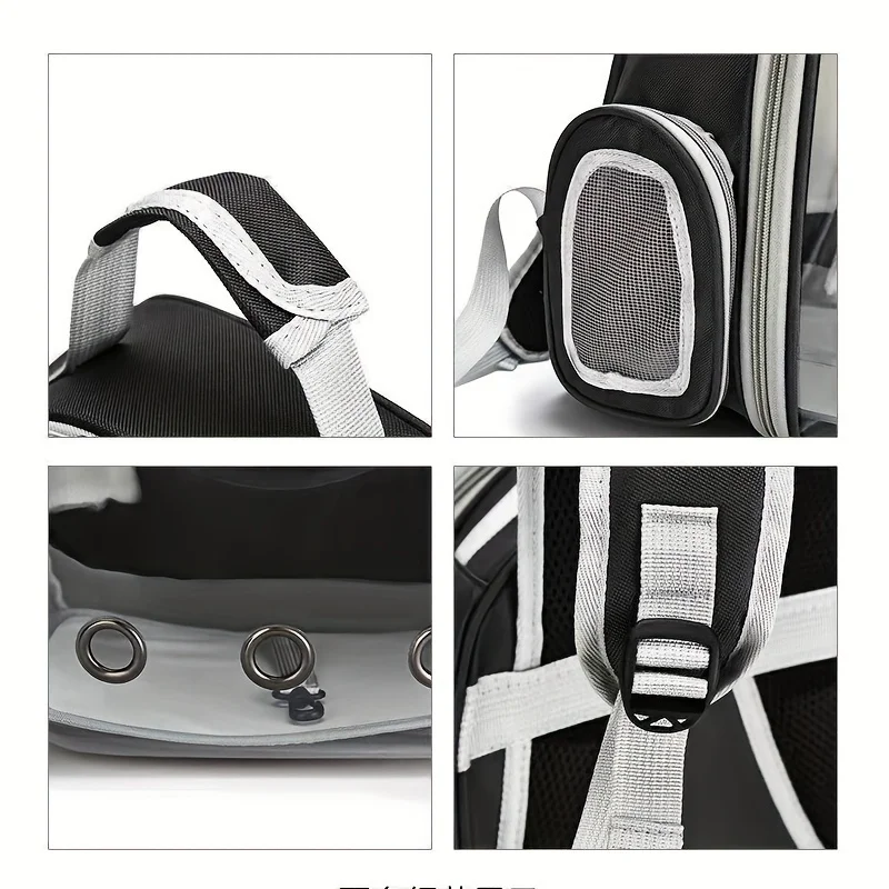 Large Capacity Baisher Pet Carrier Backpack, Durable Transparent PC Material, Zip Closure, Space Capsule Design for Cats