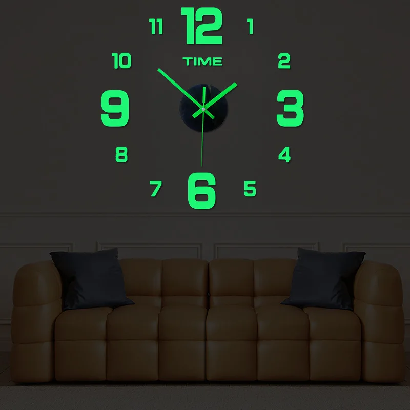 2023Modern Design Large Wall Clock 3D DIY Quartz Clocks Fashion Watches Acrylic Mirror Stickers Living Room Home Decor Horloge