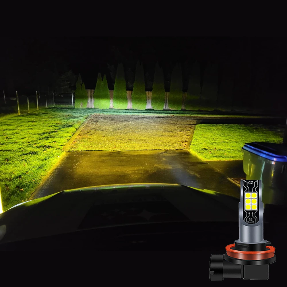 3000K 골든 옐로우 H11 H8 H16 LED 안개등 전구 12V LED DRL 램프 포르쉐 카이엔 2003-2018용