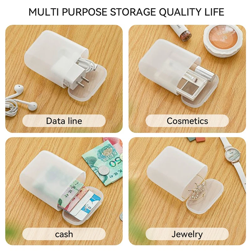 Travel Wire Cable Storage Box Portable Headphone Jewelry Coin Organizer Bin Drawer Makeup Lipstick Holder Dust-Proof Storage Box