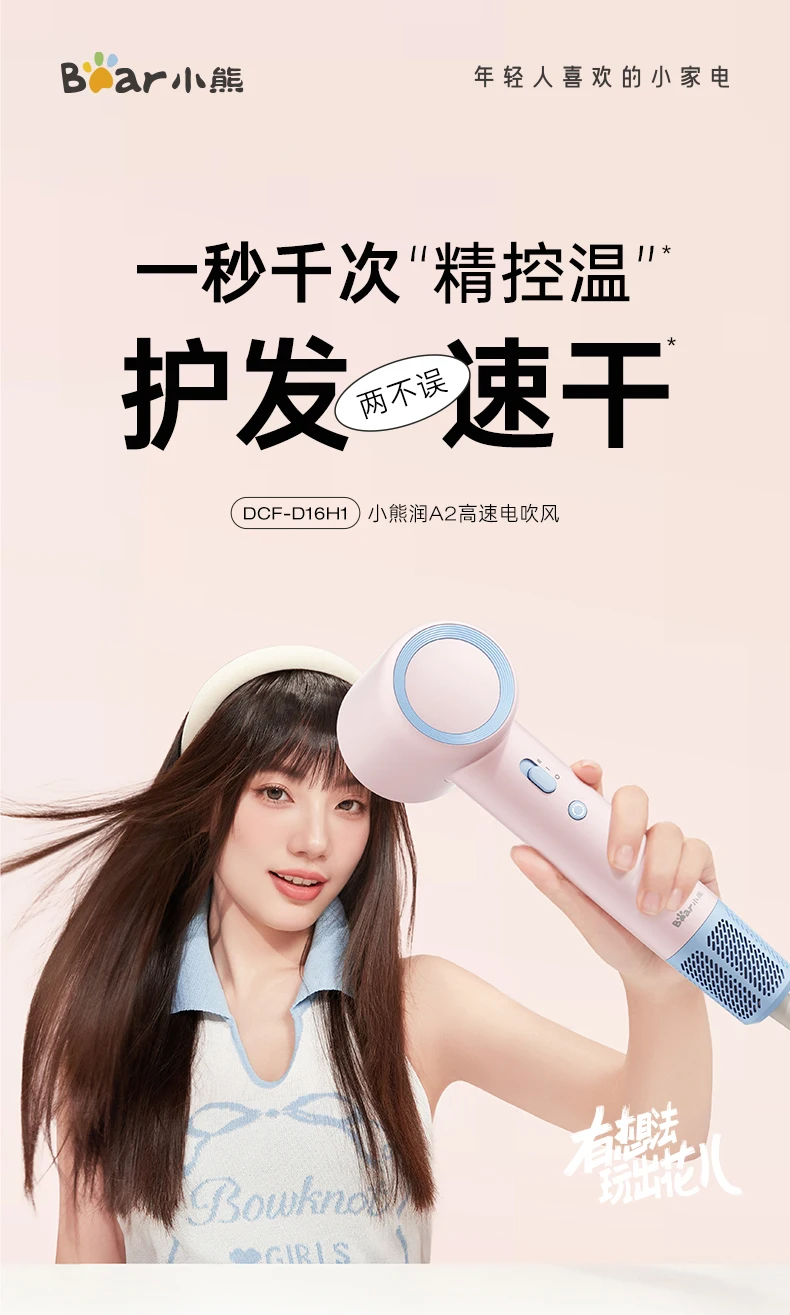 Description Picture 2 of itemHigh-Speed Electric Hair Dryer Negative Ion Strong Wind Speed Dry Thermostatic Hair Care Hair Dryer Machine Dormitory Gift