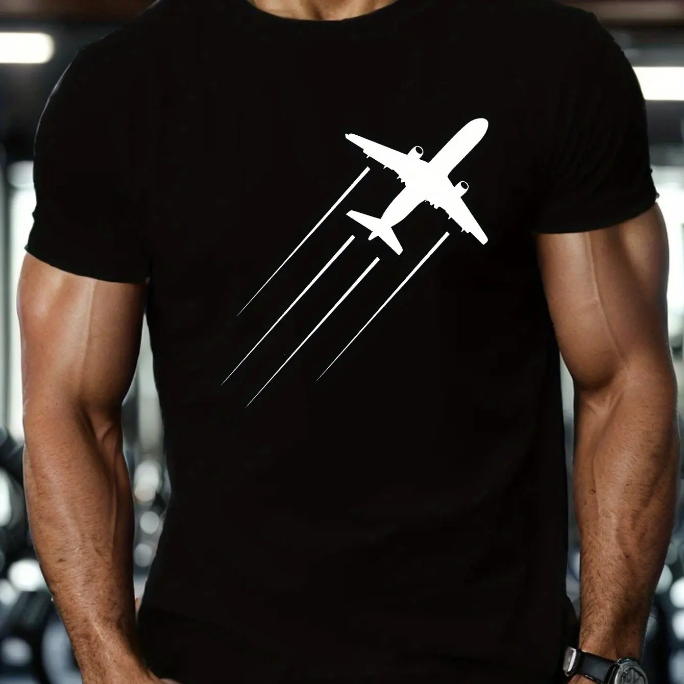 تي شيرت رجالي صيفي 100 من القطن الخالص كاجوال رياض...