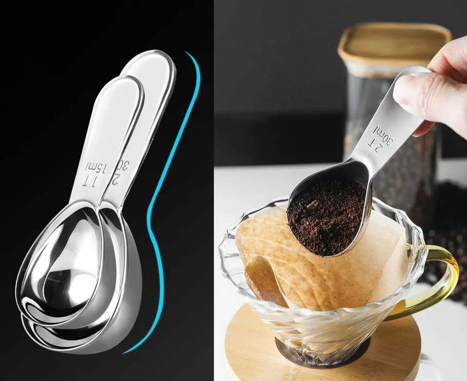 2 Stuks Roestvrij Staal Koffie Maatlepel 1/8 Kop 30 Ml Maatlepel Tafellepel Voor Koffieboon Melkpoeder Thee Eetlepel Koffie Scoop