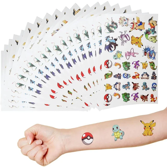 Adesivi per tatuaggi a tema Pokemon decorazioni per feste di compleanno per  bambini Cartoon Pikachu Party Tattoo Sticker Baby Shower Party Supplies -  AliExpress