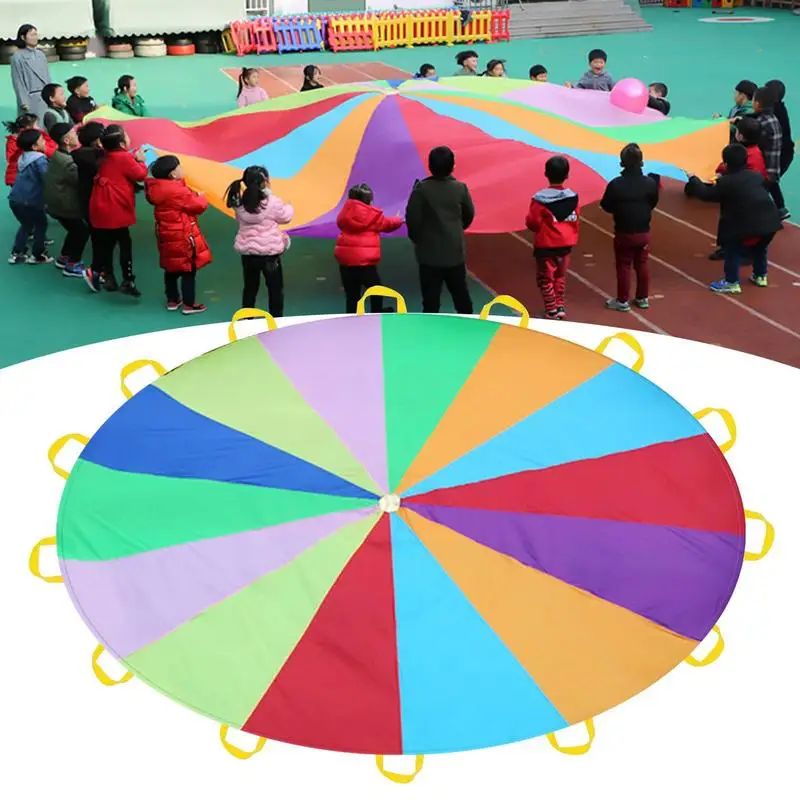 Outdoor Toys Kids Outdoor Toys 2-3m Child Kid Sports Development Early Education Outdoor Game Rainbow Umbrella Parachute Toy Jump-sack Ballute Play Parachute