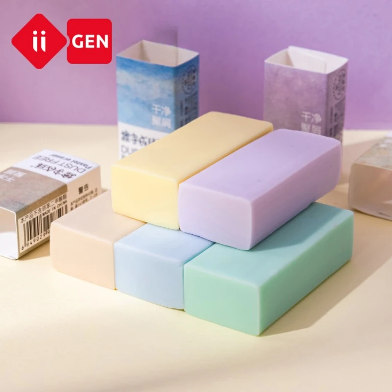 12/30 pcs Eraser Stationery Soft Rubber for Kids Morandi color Eraser Pencil Set Office School Exam Correction Art Supplies