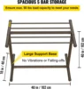 Pool Towel Rack, 5 Bar, Brown, Freestanding Outdoor PVC T-Shape Poolside Storage Organizer, Include 8 Towel Clips 3