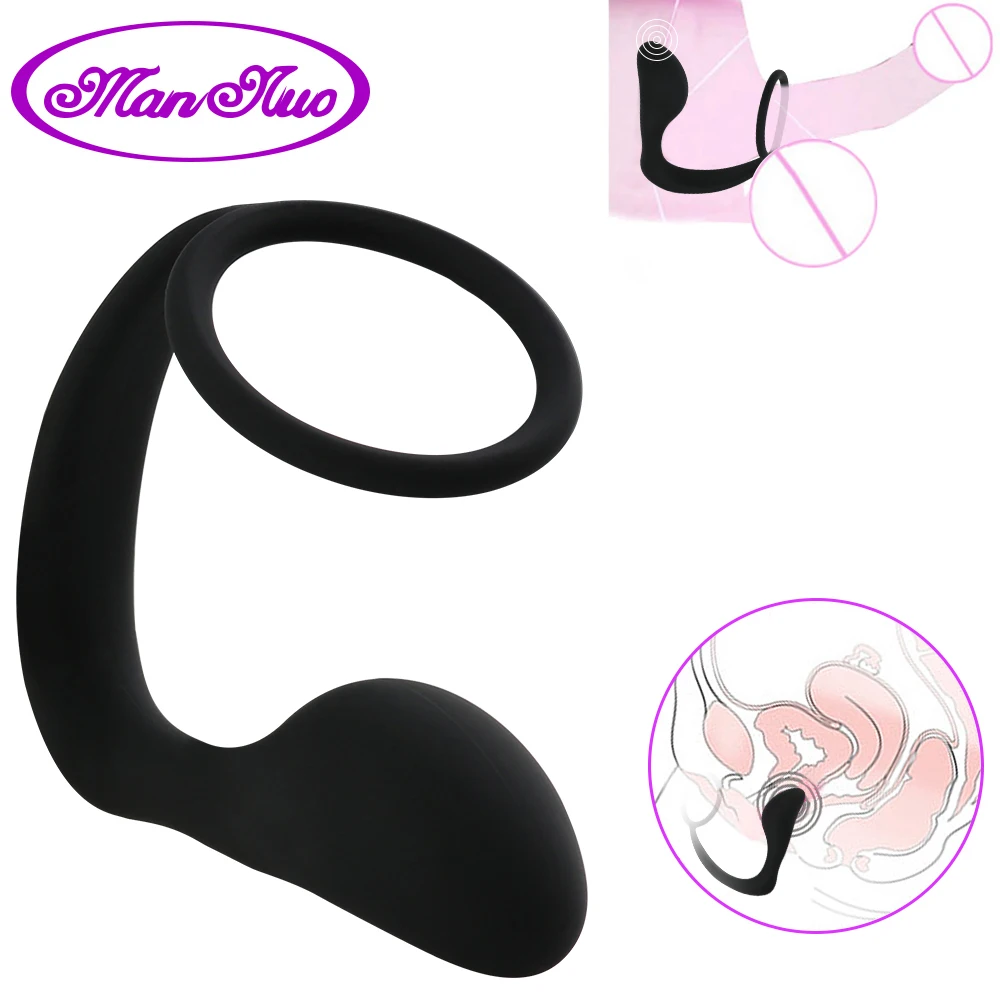 Plug Anal Silicone Jouet Érotique Masseur De La Prostate Masculine Double Anneau Butt Plug Pour Hommes Érotique Adult Sex Toys_voghion.com