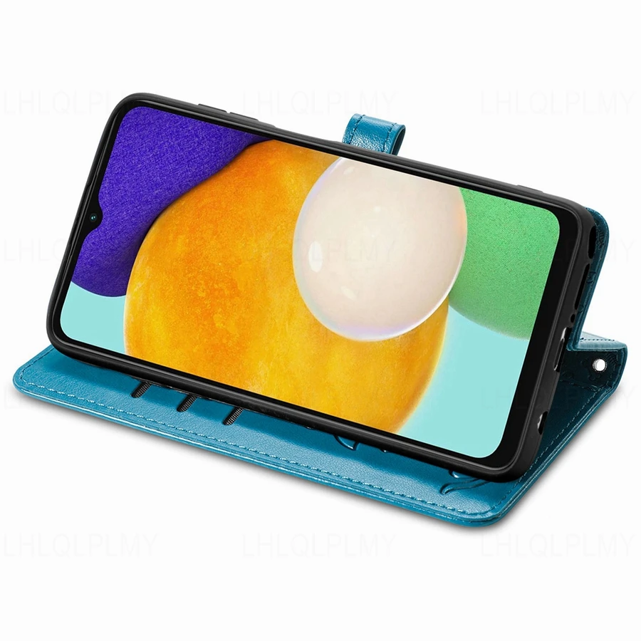 Leather Wallet Flip Case with Cat Design