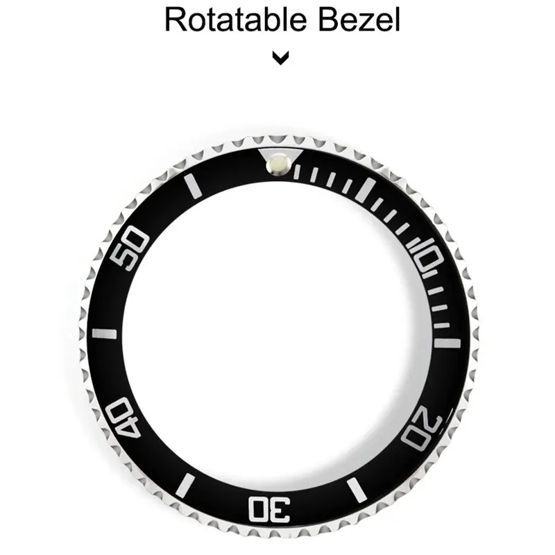 Elegant 40mm Quartz Analog Watch with Rotating Bezel and Rubber Strap