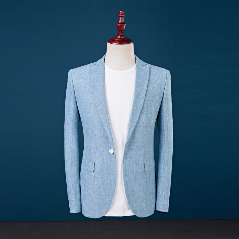 

2022 Men's Fashion Slim Business Casual Suit Single Row One Button Wedding Groom Host Performance Party（Blazer）