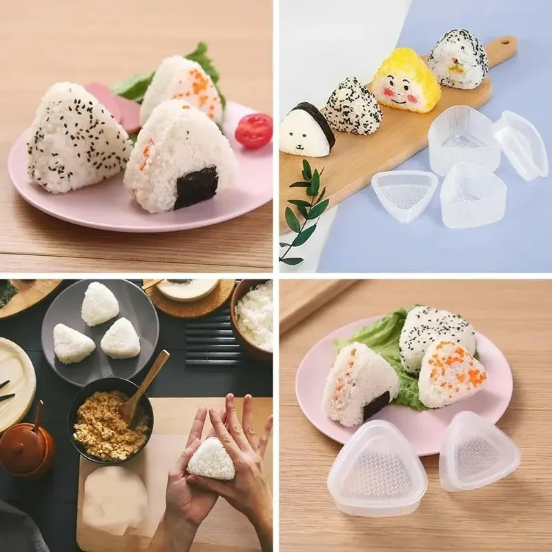 Sushi Mold Box Triangular Sushi Maker Mold Onigiri Rice Ball Food Press Kit Kitchen Bento Accessorie 4PCS