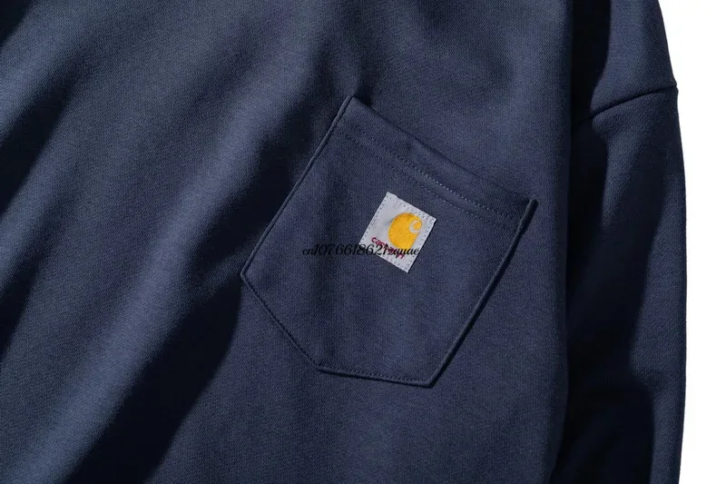 Carhartt Wip 긴팔 캐주얼 맨투맨 프린트 코튼 풀오버 상의, 남성 여성 브랜드 의류, 5 가지 색상, 가을 패션