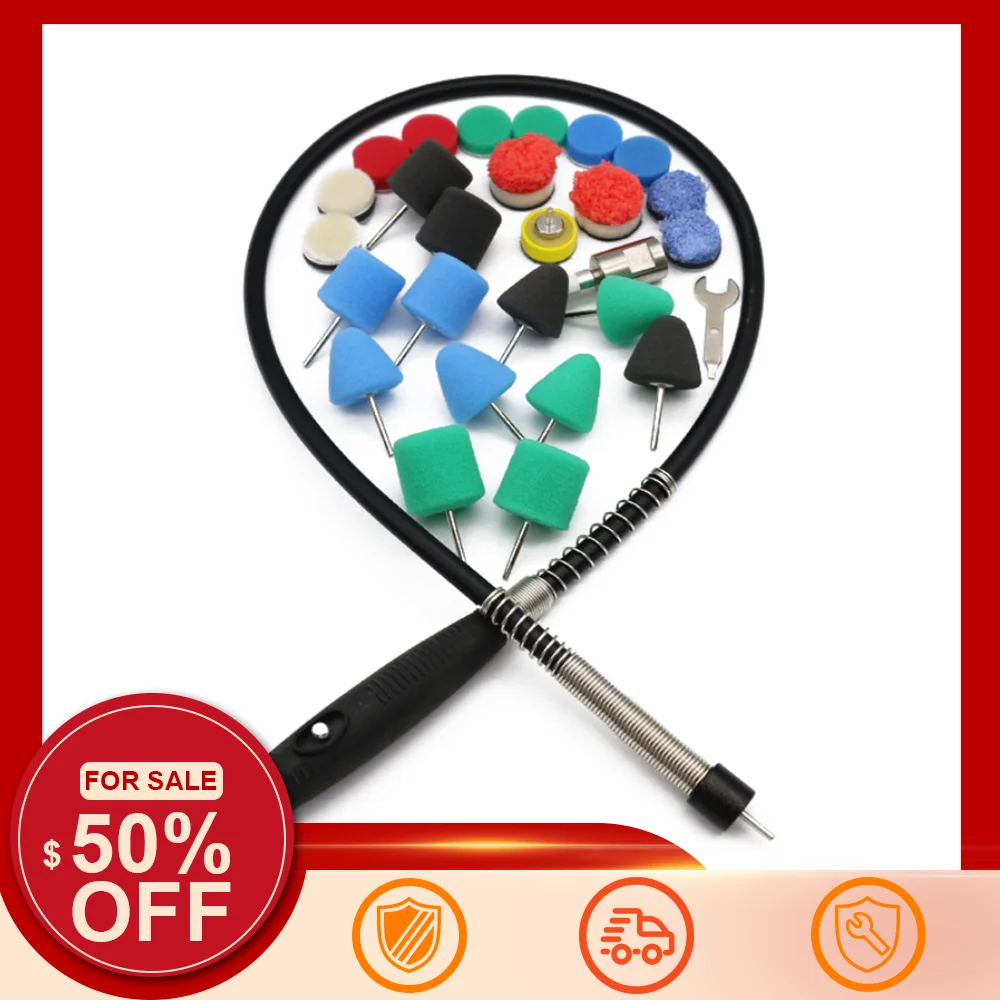 Mini Polishing Machine Car Detailing Drill with Polish Pads Sponge Flexible Shaft Buffing Wheels Kit Auto Polisher Machine Set