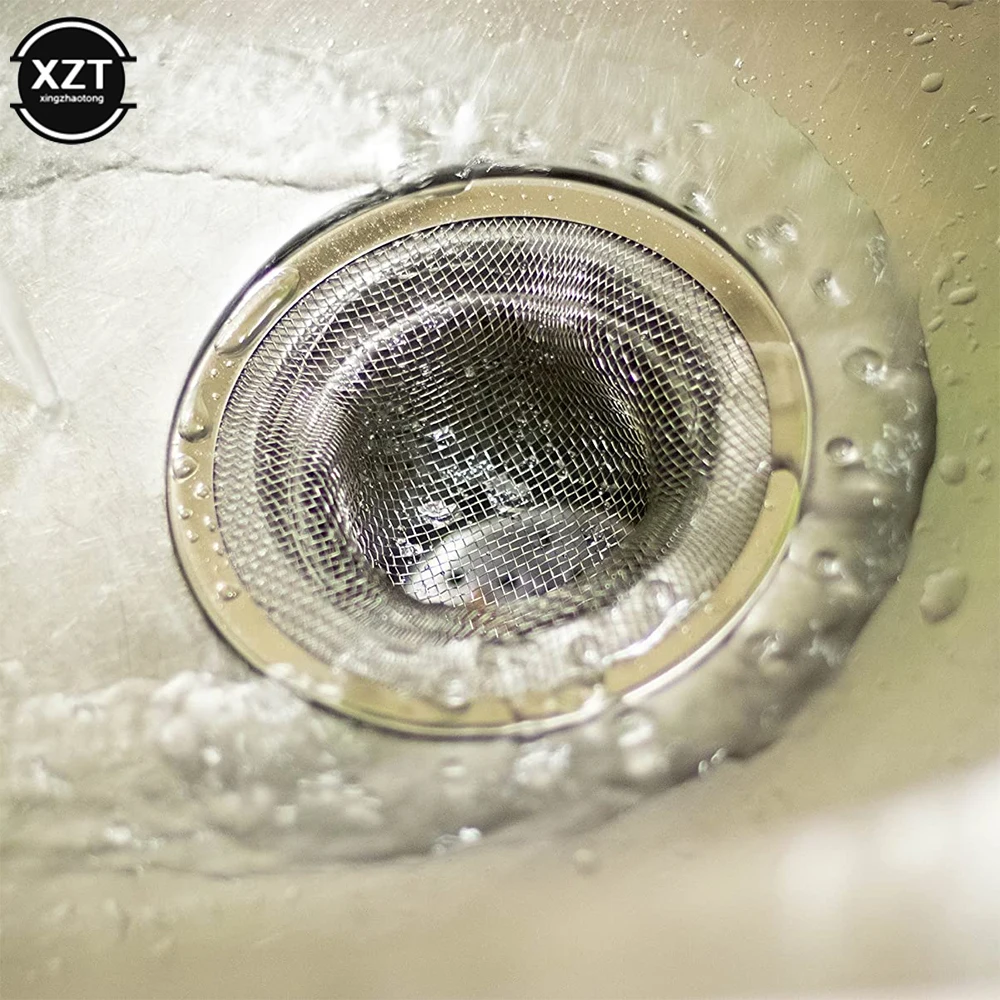 Kitchen Sink Strainer Stainless Steel Flume Filter Mesh Trap Bathtub Wash Basin Sundries Drain Hole Strainer Kitchen Gadget ﻿ 2