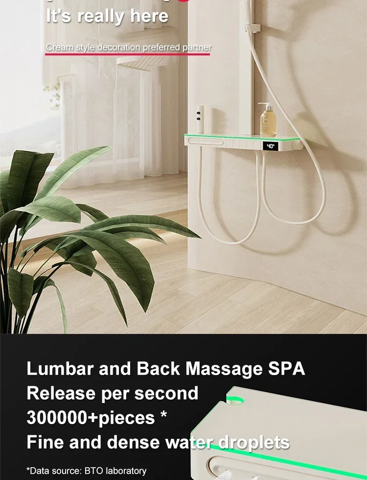 Description Picture 6 of itemMilk White Constant Temperature Digital Display Shower Set Bathroom Removed Chlorine Atmosphere Lamp Shower System Faucet Set
