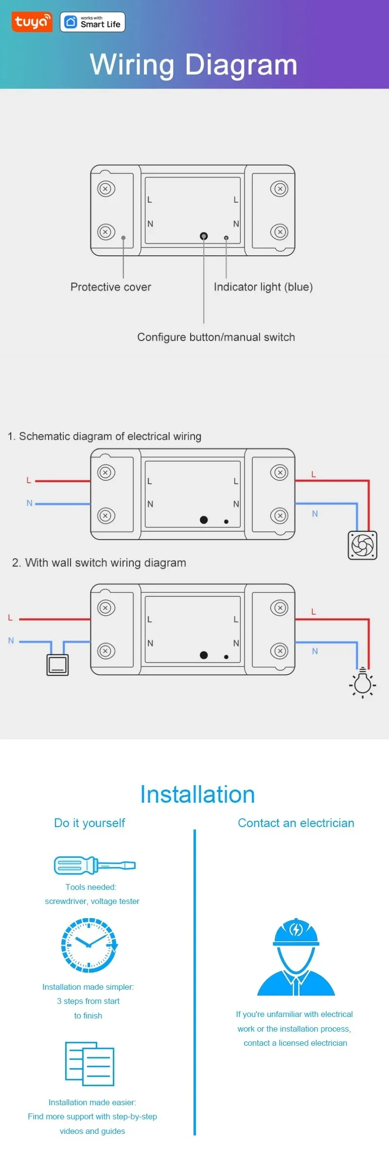 Description Picture 5 of itemDIY WiFi Smart Light Switch Universal Breaker Timer Wireless Remote Control Works with Alexa Google Home Smart Home