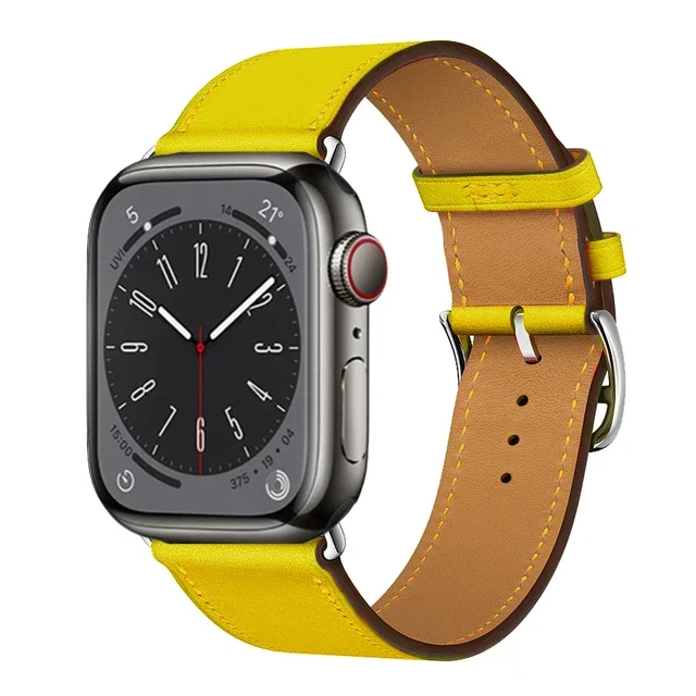 Premium Genuine Leather Watch Strap - Elegant and Versatile Wristband Bracelet