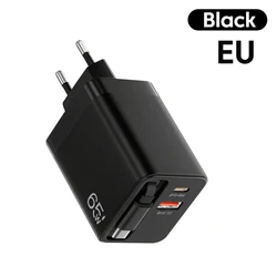 High - Power USB Charger with Telescopic Cable - Eu black