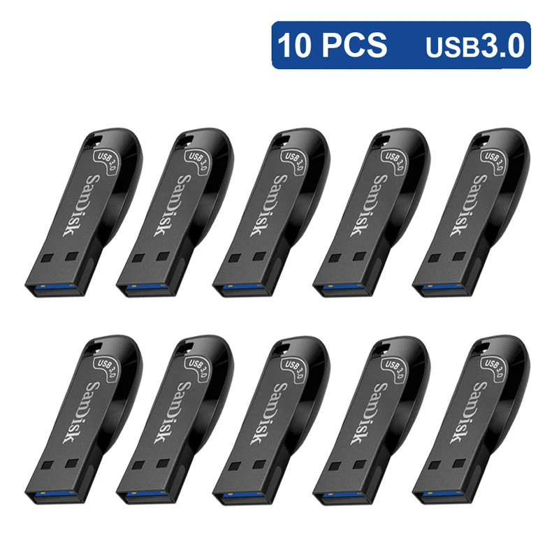 Sandisk-usb Stick 3.0 Flash Drive Pen Drive Pendrive Memory Stick 30 128gb 64 gb 32 gb 256gb 10 Unidades por Lote