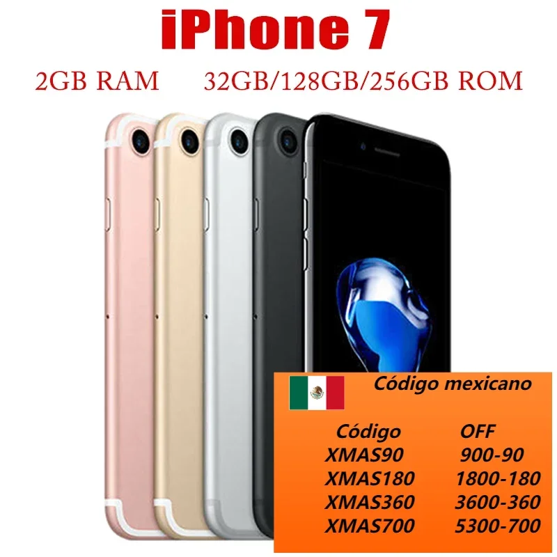 

Apple iPhone 7 Geniune 32GB 128GB 256GB ROM 2GB RAM 4.7" Retina IPS LCD With Fingerprint NFC Unlocked 4G LTE Smartphone