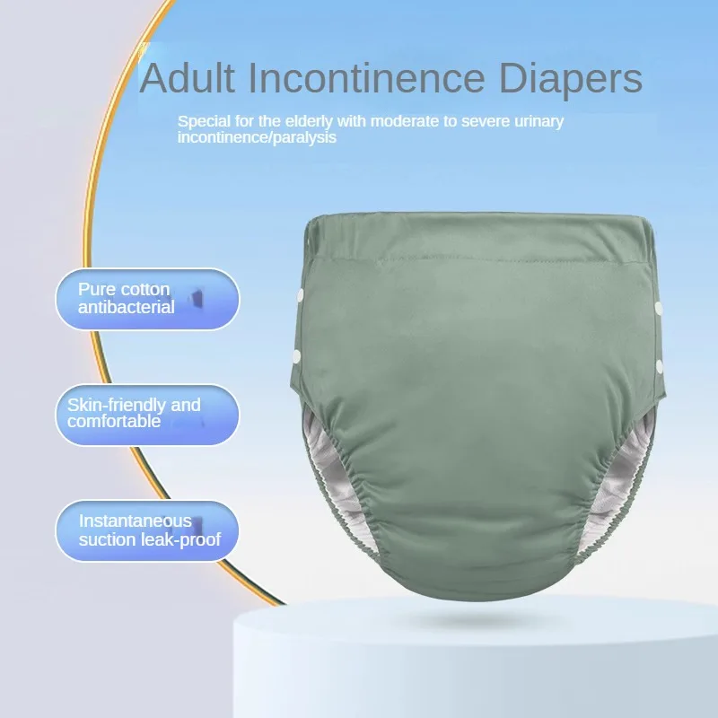 Washable Incontinence Underwear for Elderly, Adult Reusable Diaper Pants, Leak-Proof Briefs, Absorbent Protection for Seniors 2