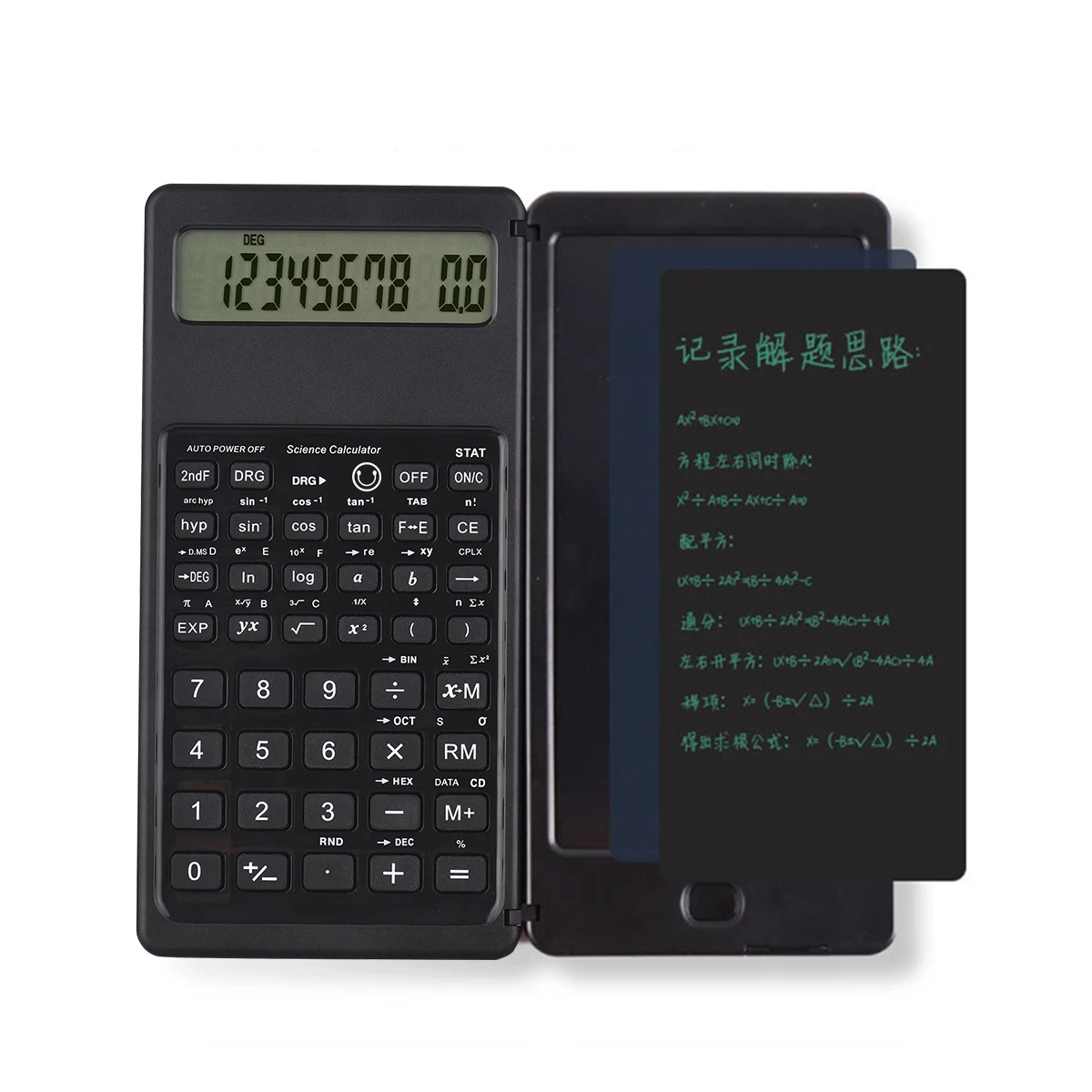 6.5인치 휴대용 계산기 LCD 패널 접이식 과학 계산기 태블릿 디지털 그래픽 보드 필기 펜 포함