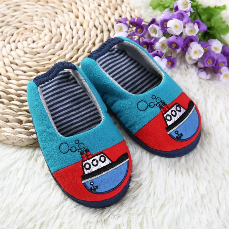 Kids Slipper Spring Autumn Anti-Slip Home Shoes For Boy Girls Cartoon Ship Soft Baby Slides Indoor Child Slippers