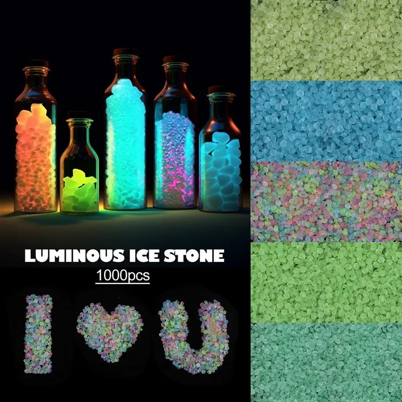 Glow Stones Luminous Sand Decorative Stones 25g/Bag Luminous Sand Glow In Dark Pebbles Stone Home Garden Outdoor Path Lawn Decoration Fish Tank Aquarium Decor 3-5mm