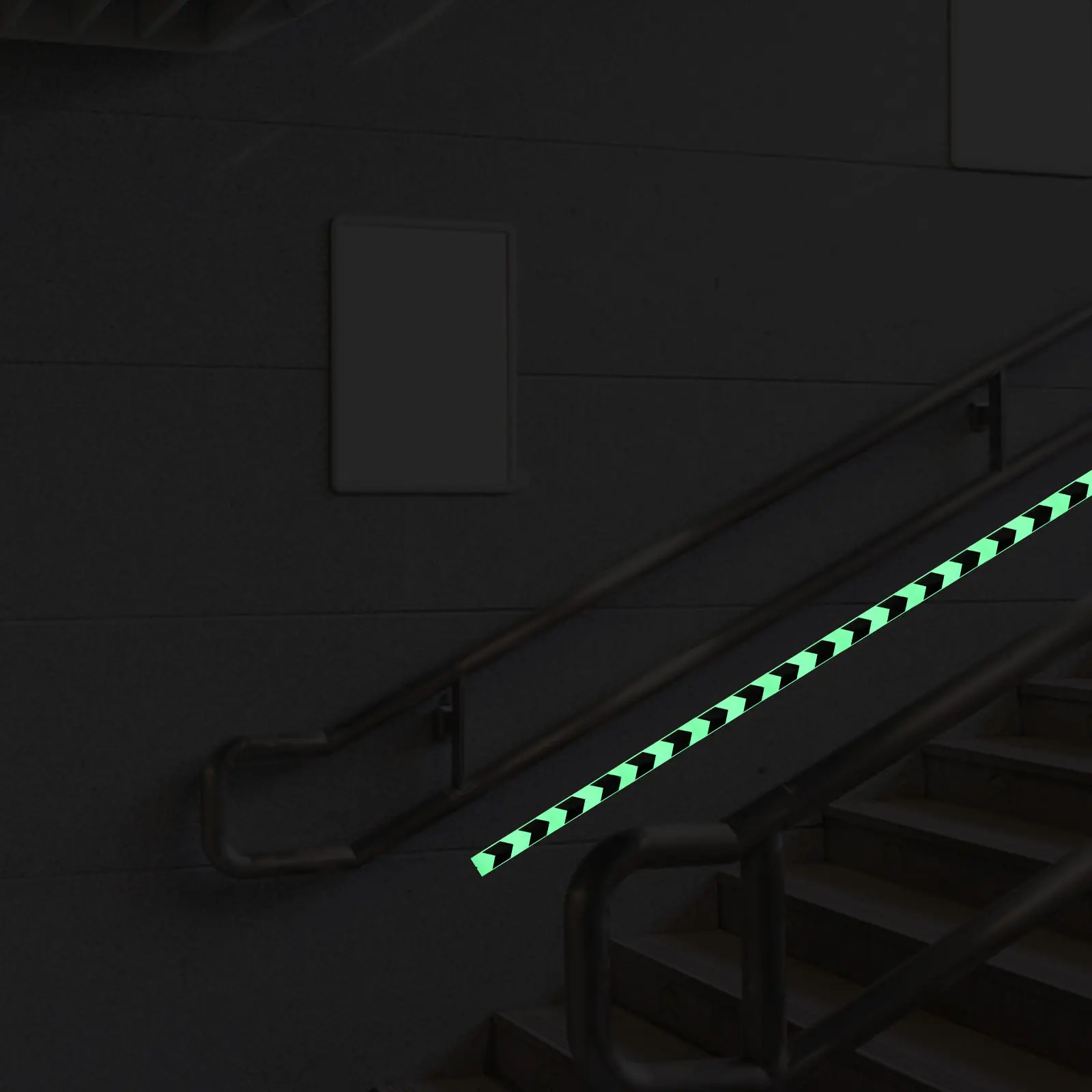 1 롤 빛나는 애완 동물 화살표 테이프 바닥 벽용 빛나는 방향 안전 스티커 야외 실내 위험 경고 마킹 접착제