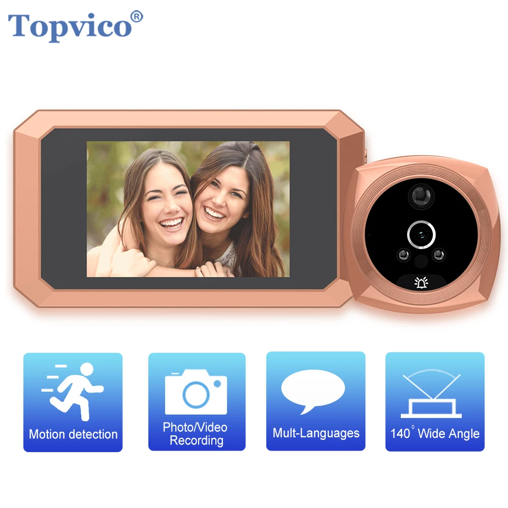 intercom screen Topvico Doorbell Camera Digital Peephole Door Viewer Motion Detection 4.1" Monitor Electronic Video Eye Security Auto Record video intercom