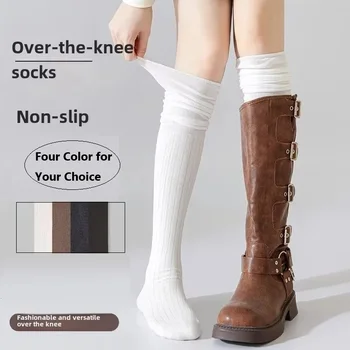 1/3P Calzini lunghi da donna Stivale Calza coscia solida Skinny Casual Cotone sopra il ginocchio Calzino lungo al ginocchio femminile alla moda 1